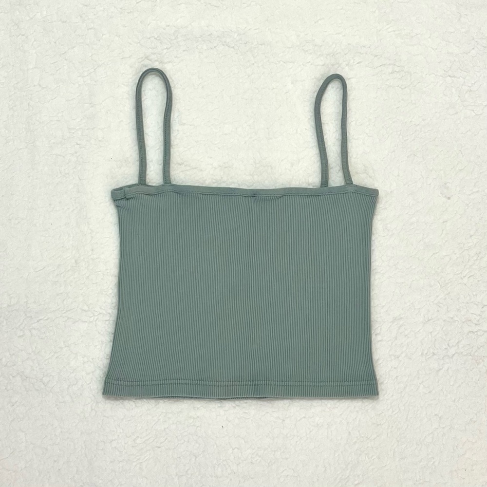 Ribbed Square Neck Tank Top